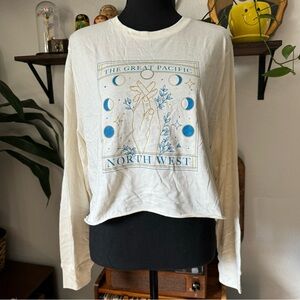 The Great Pacific Northwest Witchy Astrological Cropped Long sleeve Graphic Tee
